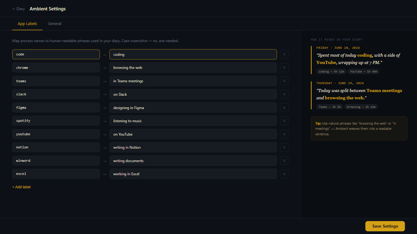 Ambient - My Digital Diary screenshot 2