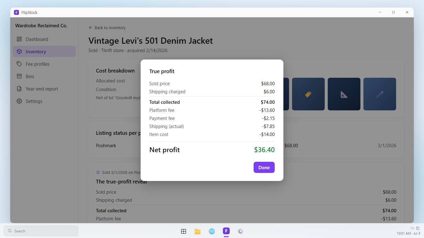 FlipStock - Reseller Profit Tracker screenshot 2