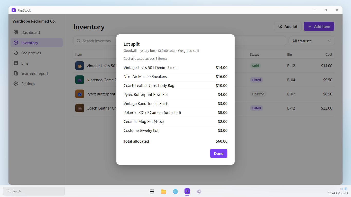 FlipStock - Reseller Profit Tracker screenshot 4