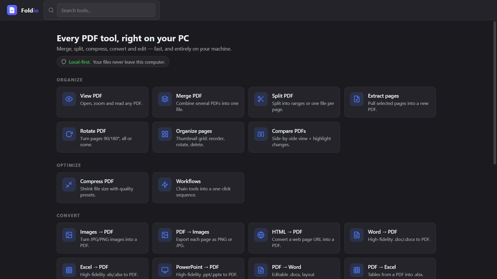 Foldio screenshot