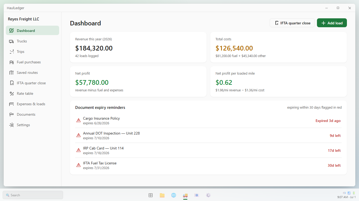 HaulLedger - IFTA Trip and Fuel Log screenshot 2