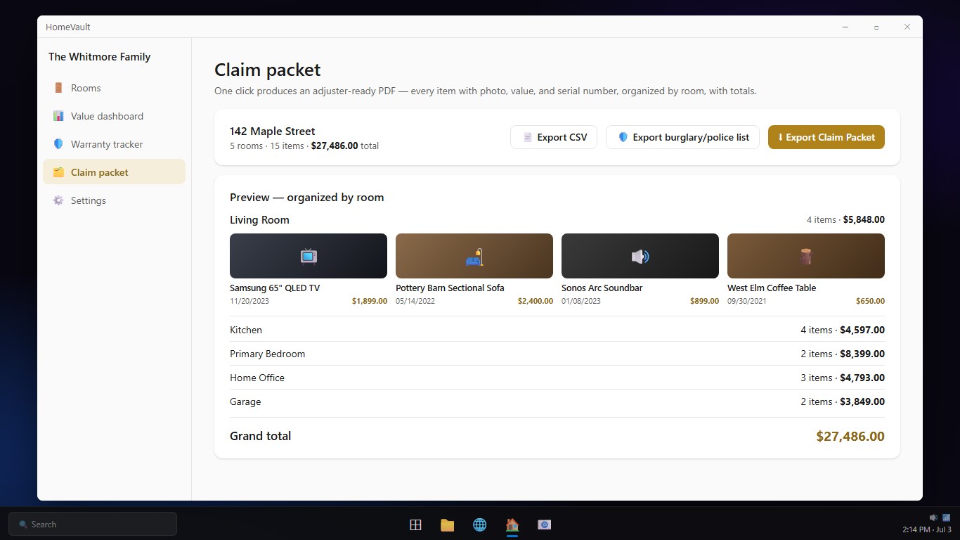 HomeVault - Home Inventory for Insurance screenshot