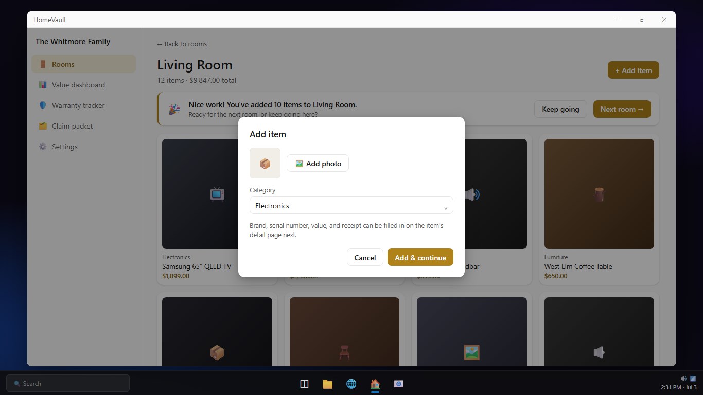 HomeVault - Home Inventory for Insurance screenshot 2