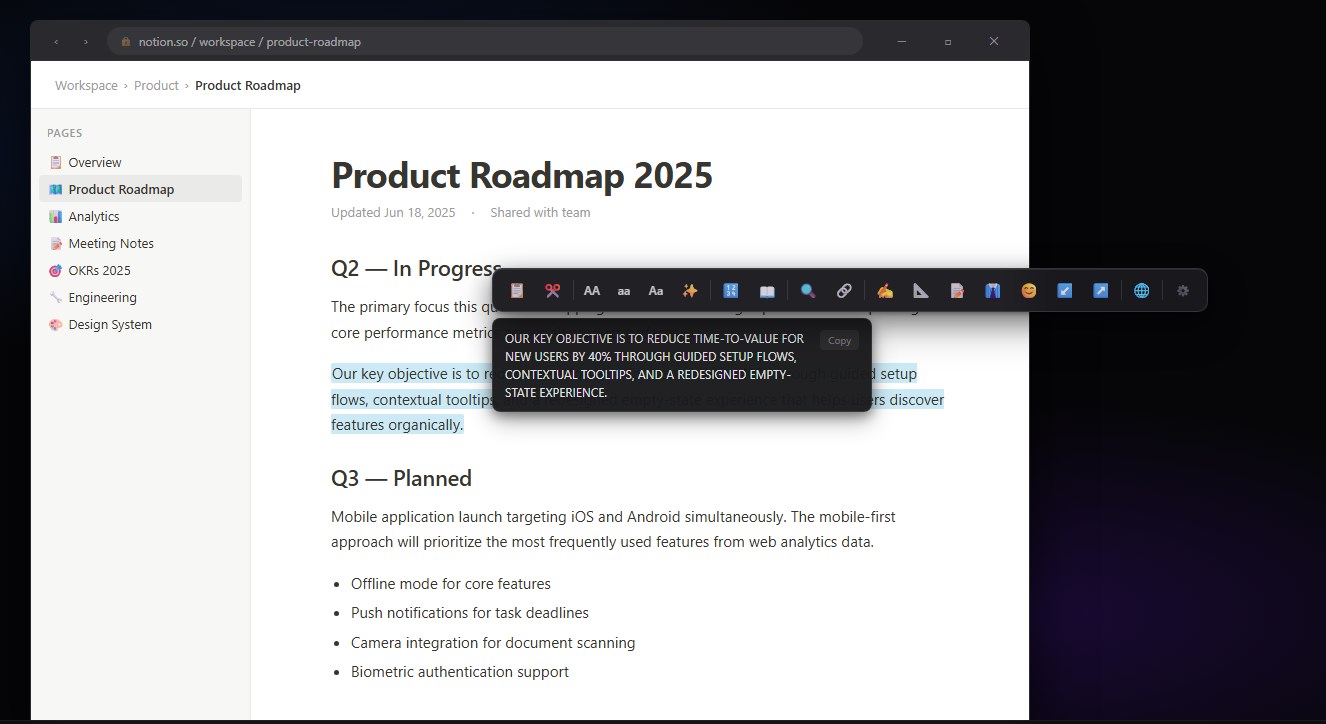 TextPop screenshot